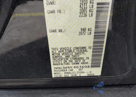 2015 Nissan Altima 2.5 S z USA, uszkodzony, nr VIN 1N4AL3AP4FC463698